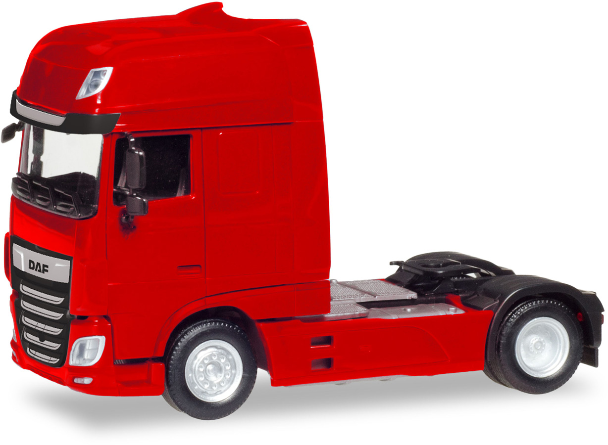 Herpa - 309097 Motrice DAF XF Euro 6 SSC Tetto Alto Rosso, Scala 1:87