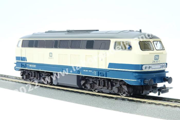 Piko - 57903 Locomotiva diesel DB Br 218, livrea blu/crema, logo ...